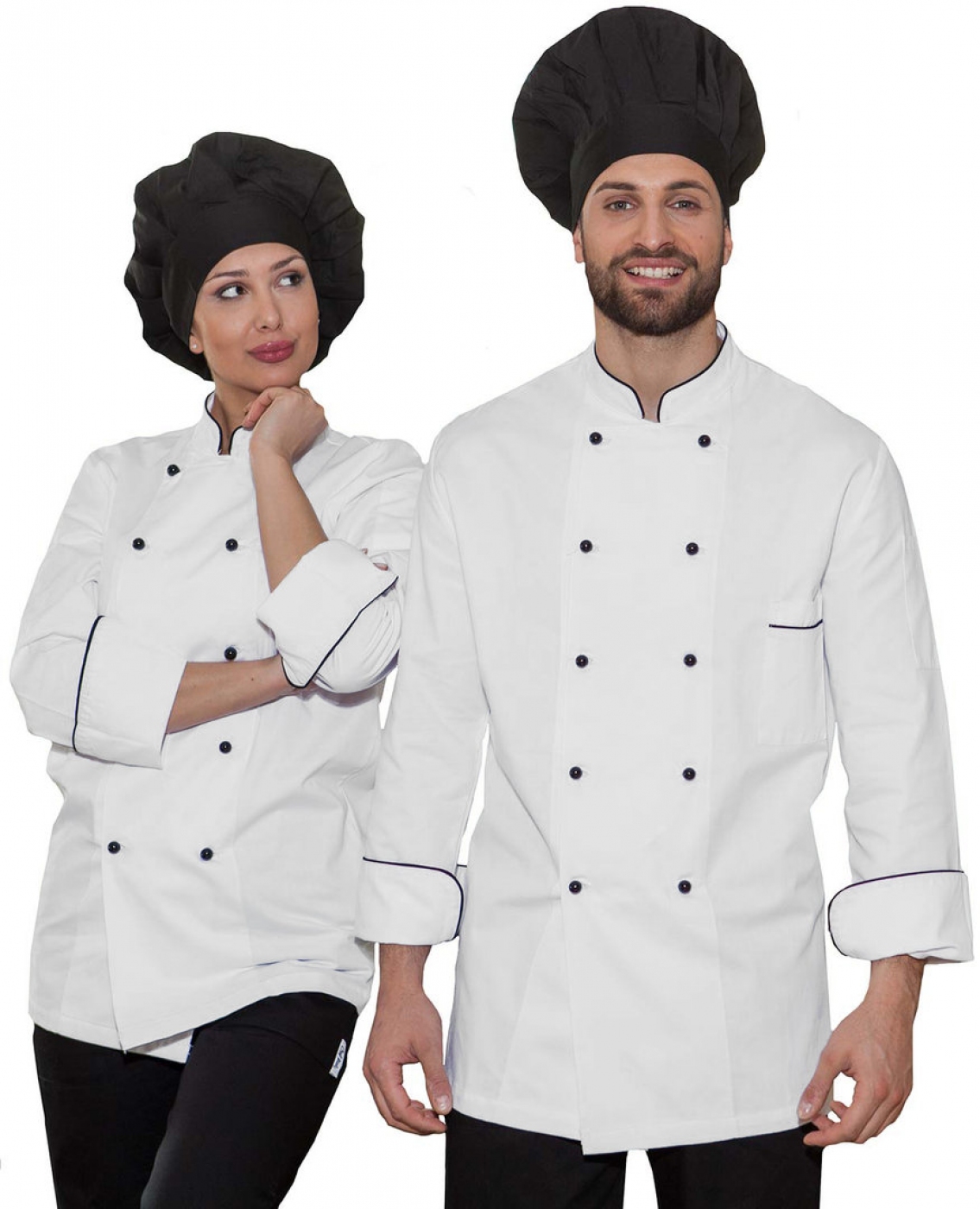 UniformeBucatari.ro - tunica bucatar clasica cu butoni, vipusca si maneca lunga, unisex