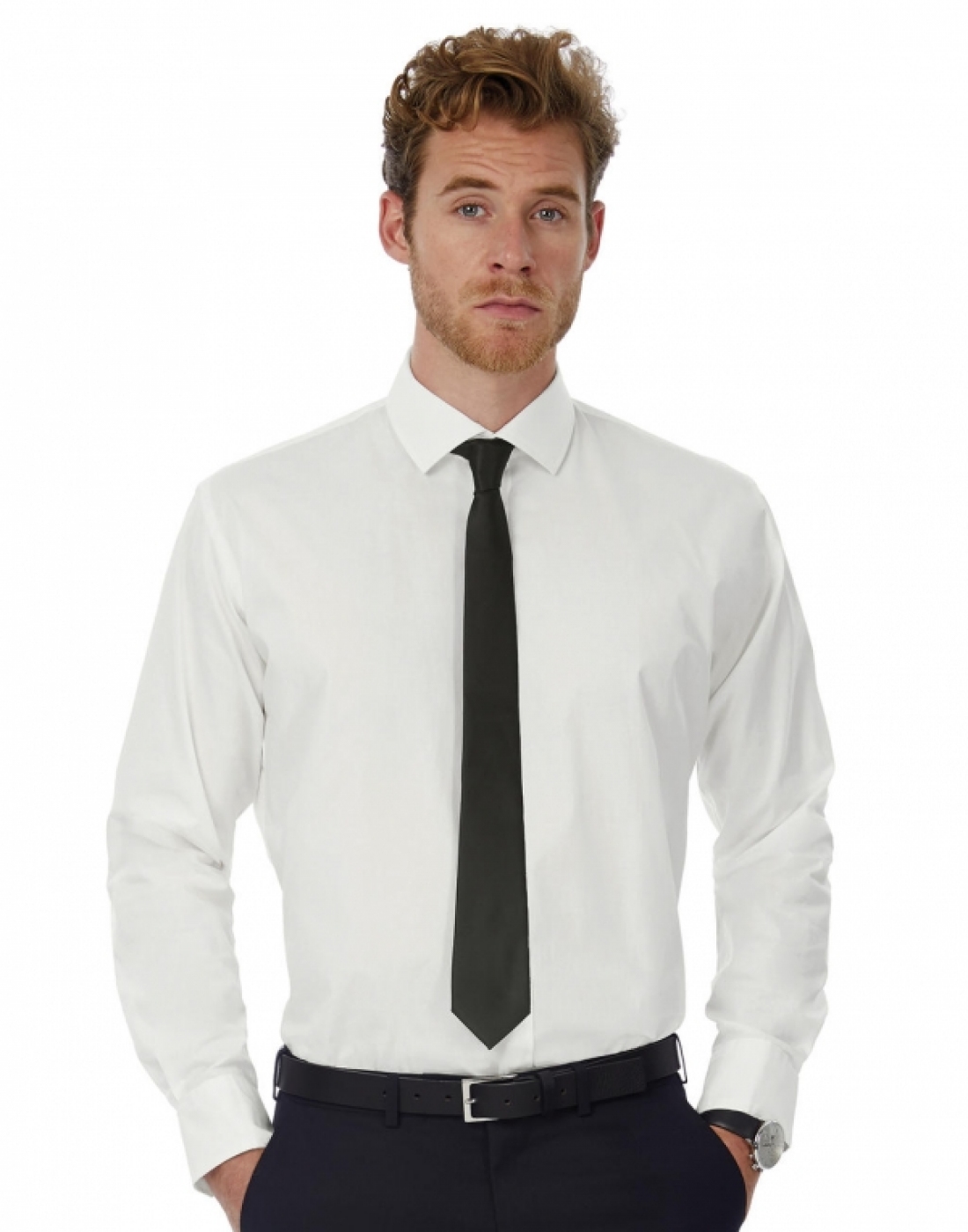 Camasa receptioner hotel, model Premium, slim fit cu maneca lunga, de barbat