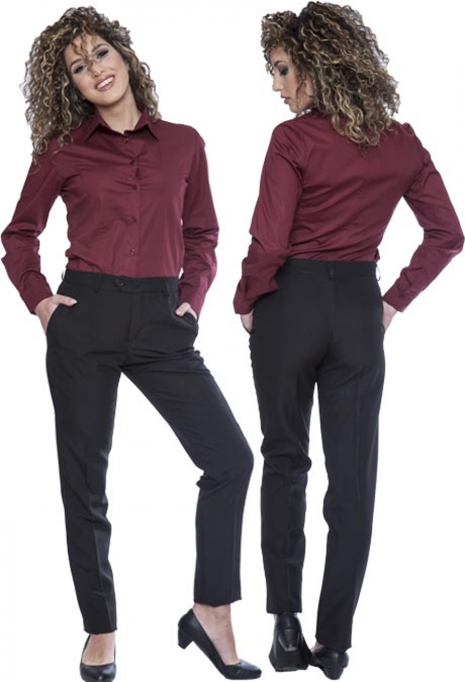 Pantalon receptioner model drept usor conic cu 2 buzunare, de dama