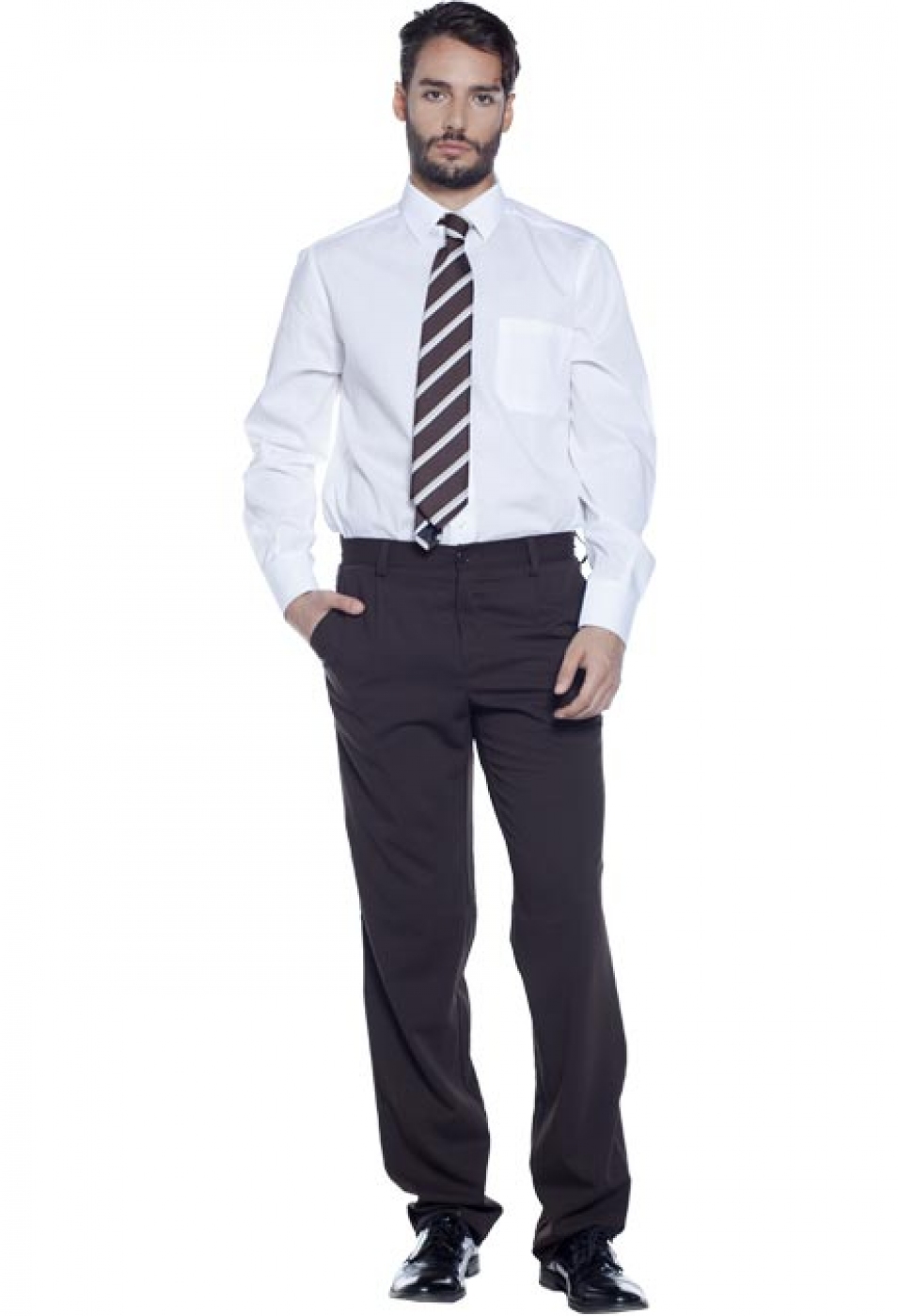 Pantalon receptioner clasic cu 3 buzunare, model barbat