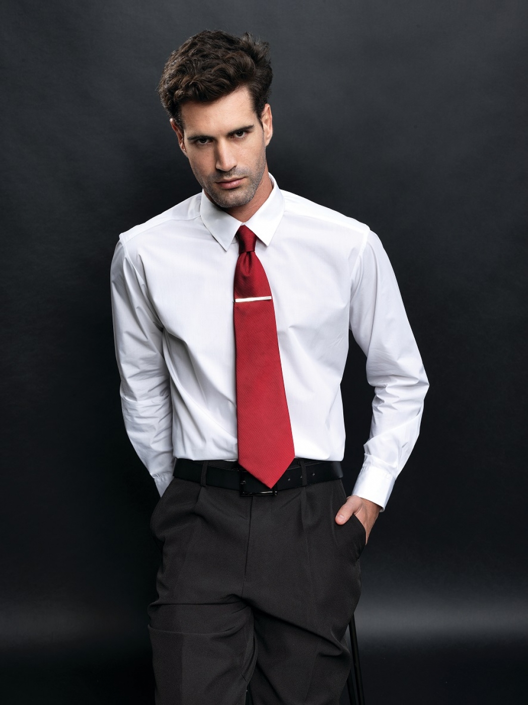 Cravata lata din satin pentru receptioner hotel, model uni business, de barbat