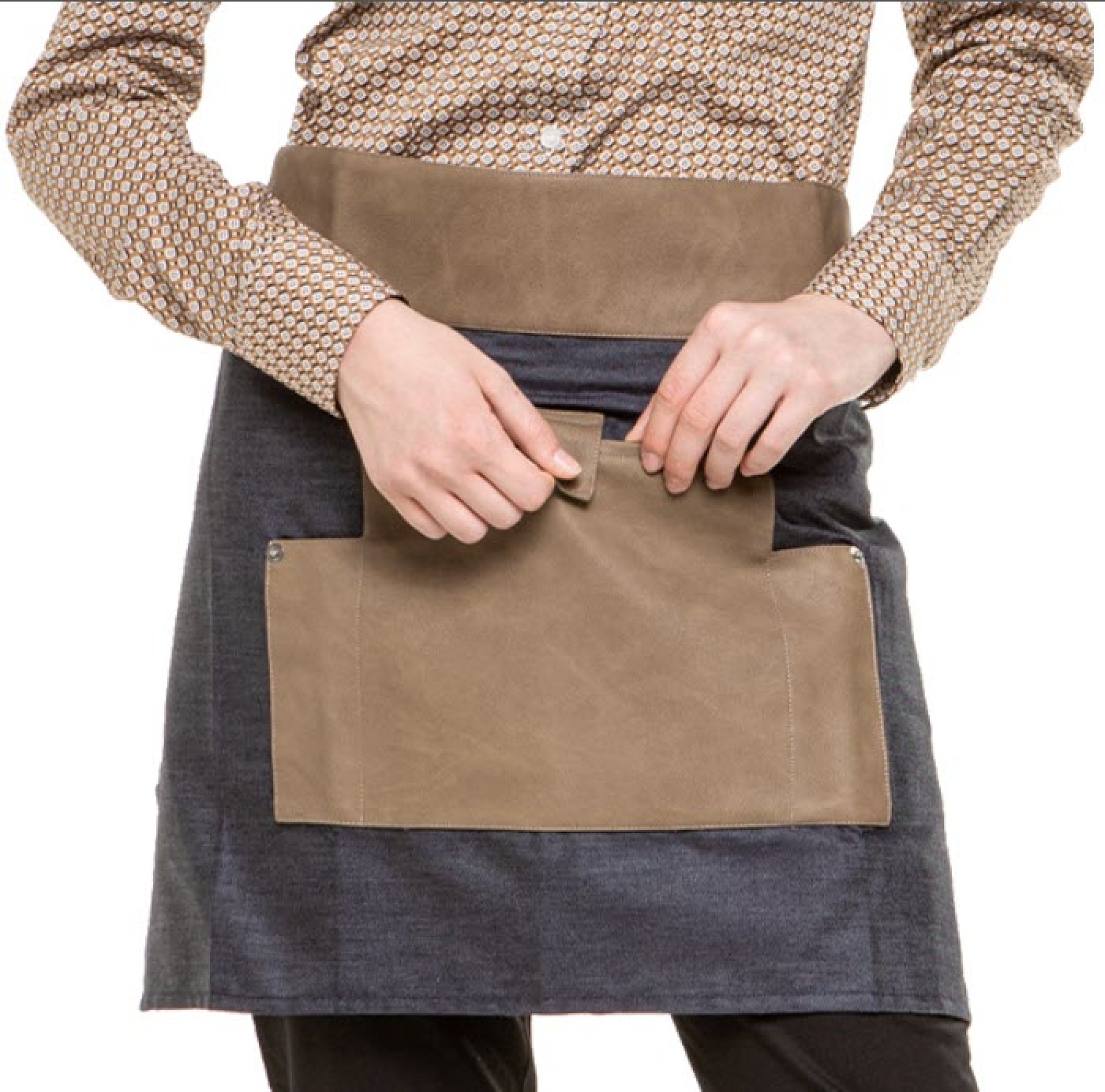Uniforme Restaurant - Sort ospatar, tip fusta, tercot impermeabil cu piele ecologica, dama