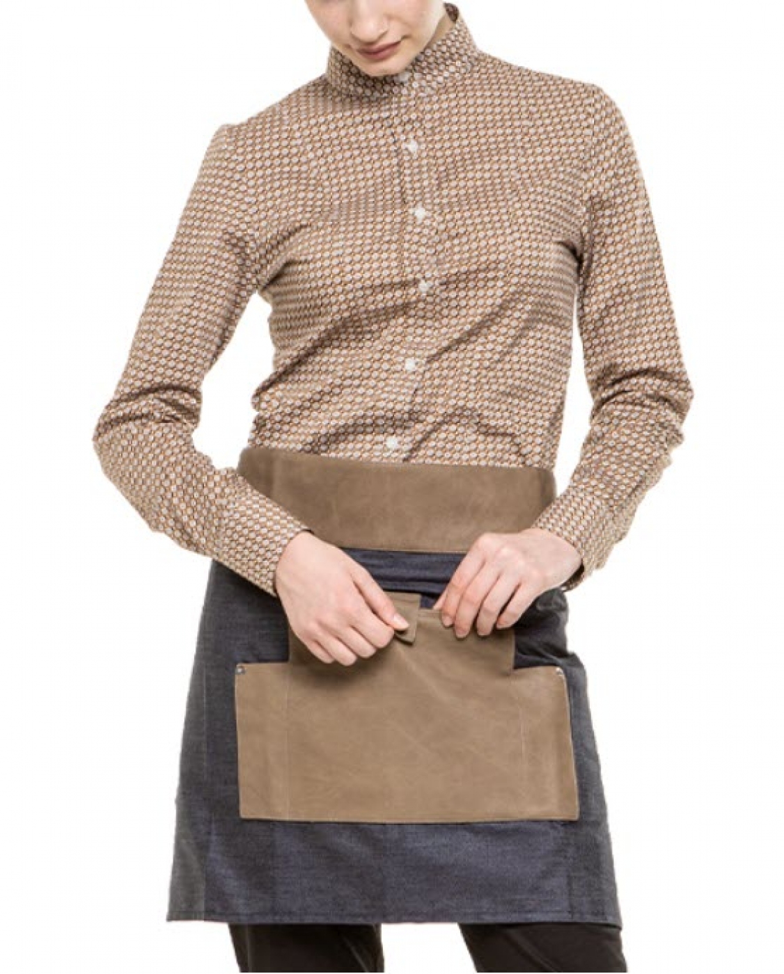 Uniforme Restaurant - Sort ospatar, tip fusta, tercot impermeabil cu piele ecologica, dama