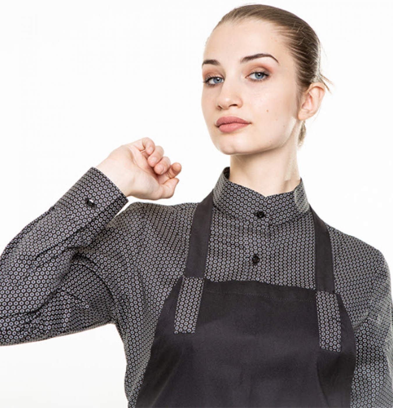 Uniforme ospatari - Sort ospatar, cu pieptar si buzunar central din piele ecologica, unisex