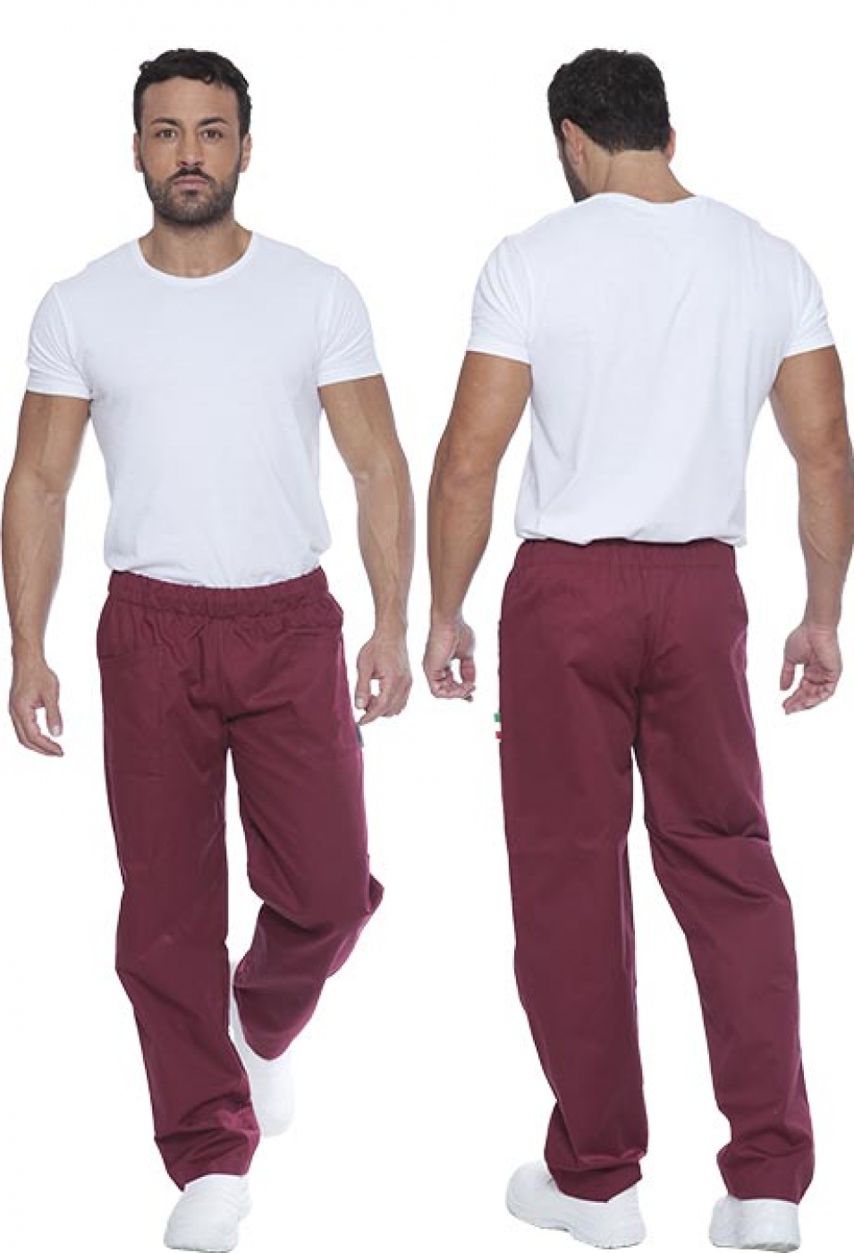 Pantalon bucatar cu buzunare aplicate, model drept unisex