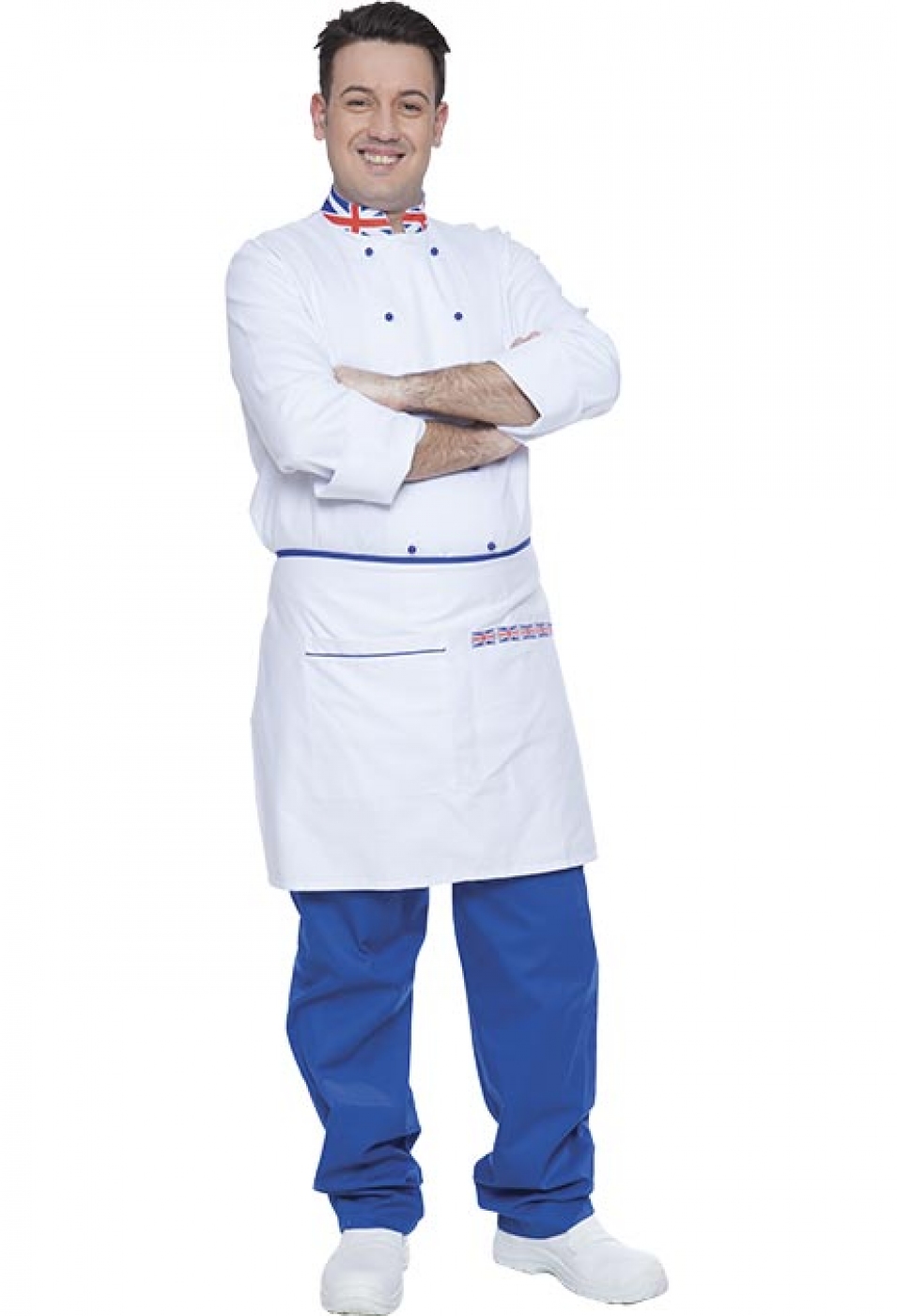 UniformeBucatari.ro - tunica bucatar personalizata cu guler steag, model unisex