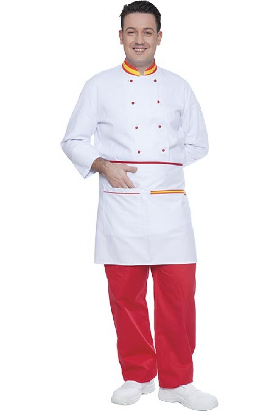 UniformeBucatari.ro - tunica bucatar personalizata cu guler steag, model unisex
