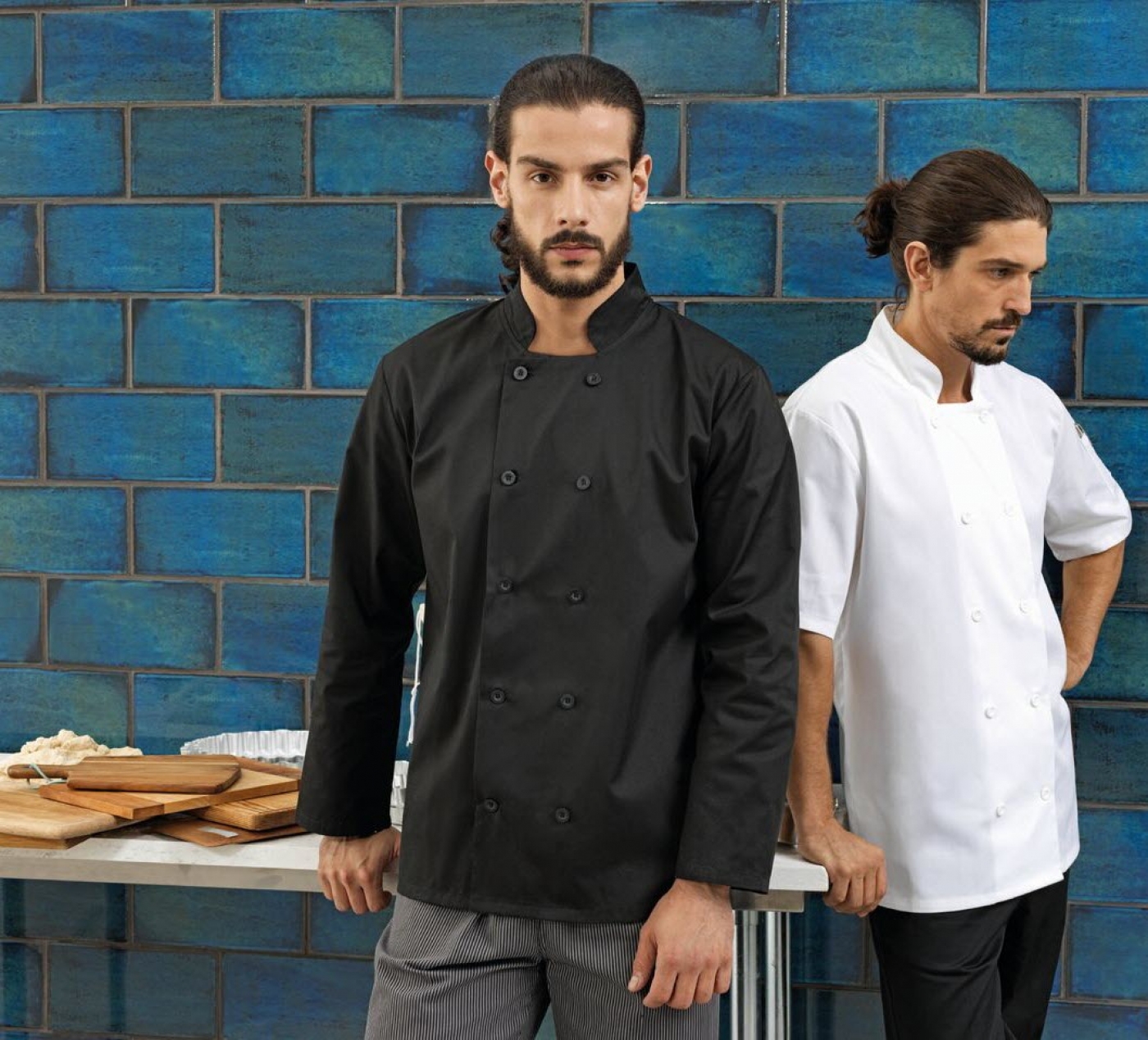 UniformeBucatari.ro - Tunica bucatar cu maneca scurta si nasturi, model unisex