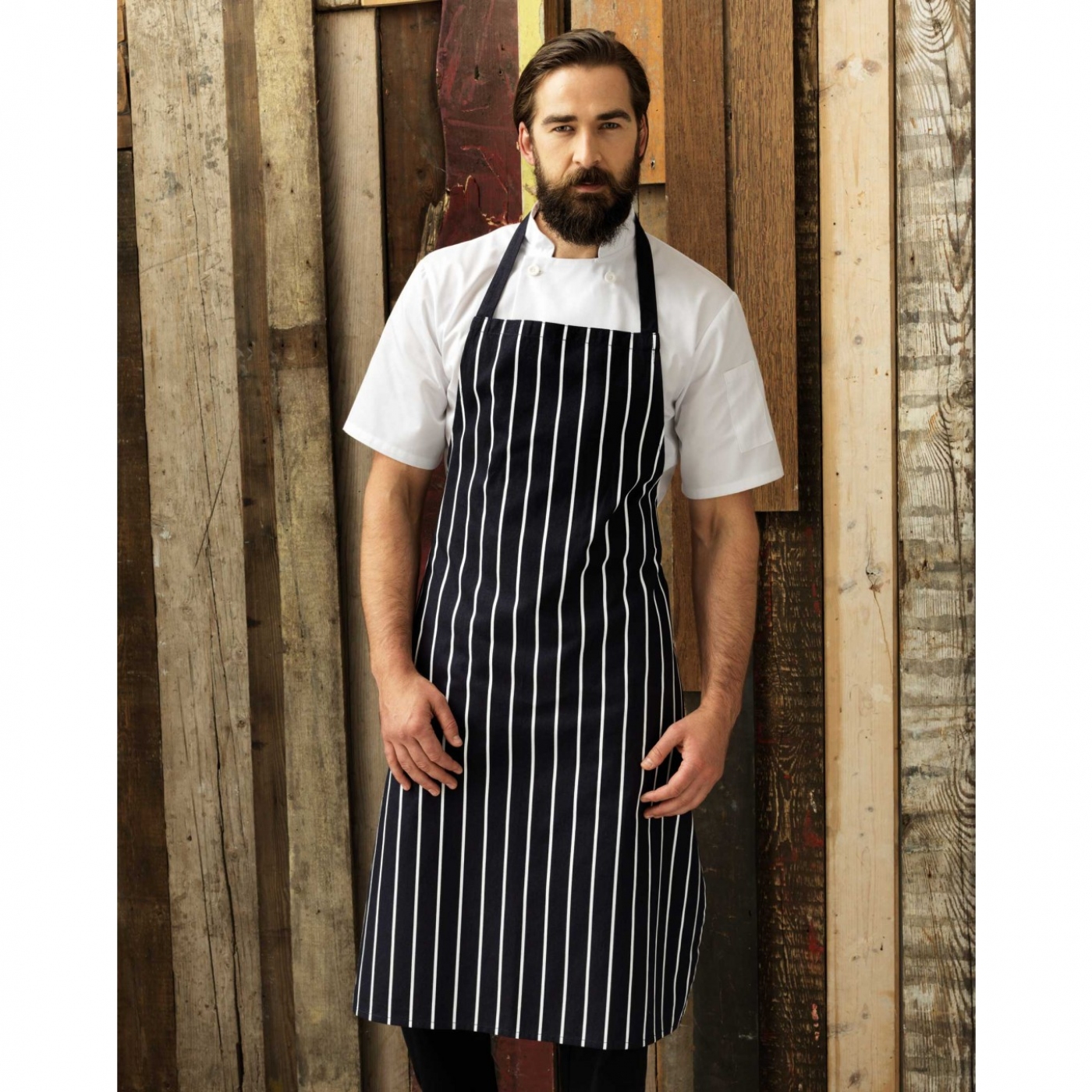 UniformeBucatari.ro - Sort cu pieptar si dungi pentru bucatari sau CHEFi , model unisex