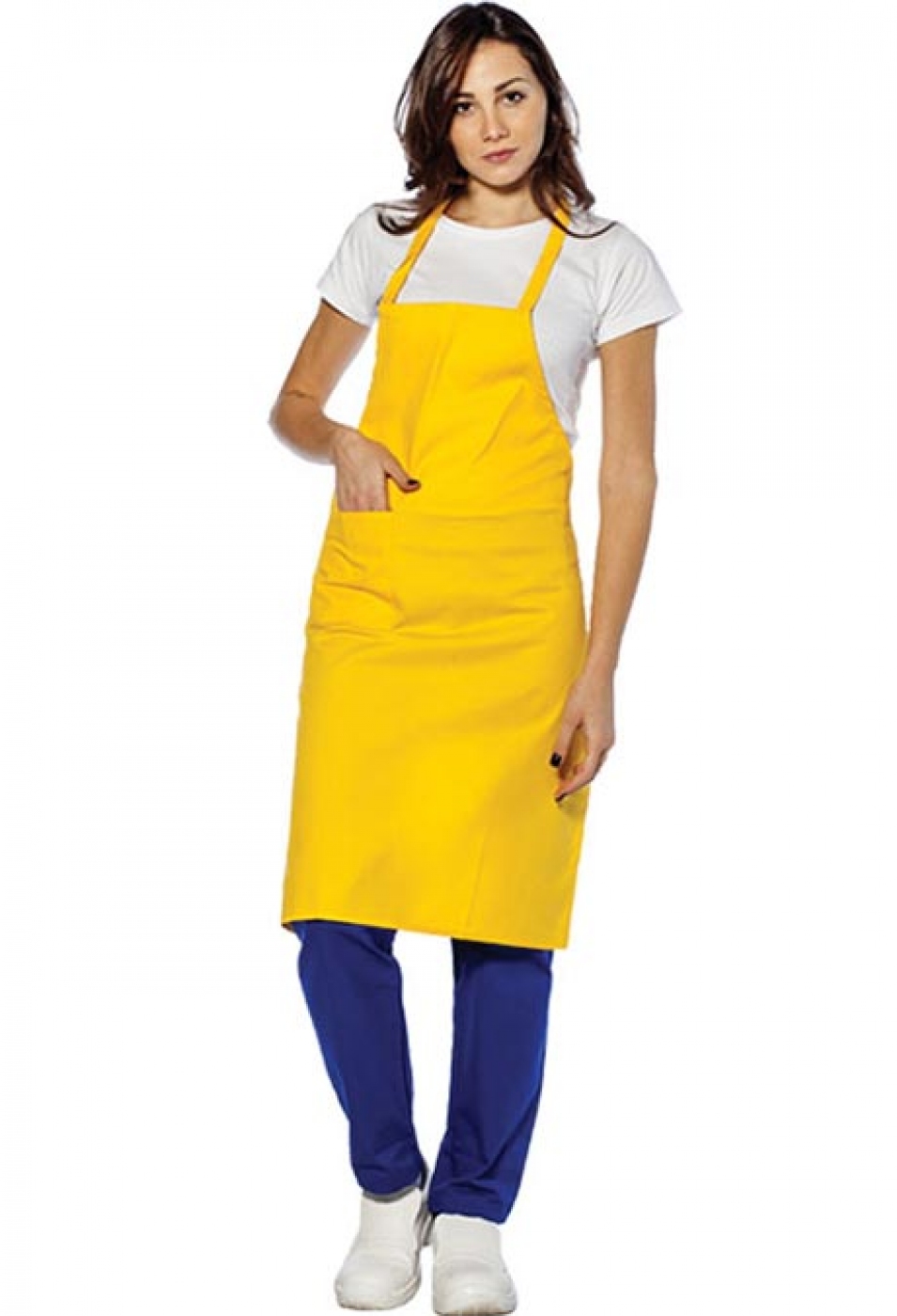 UniformeBucatari.ro - Sort cu pieptar bucatar sau chef bucatar cu buzunar lateral, model unisex