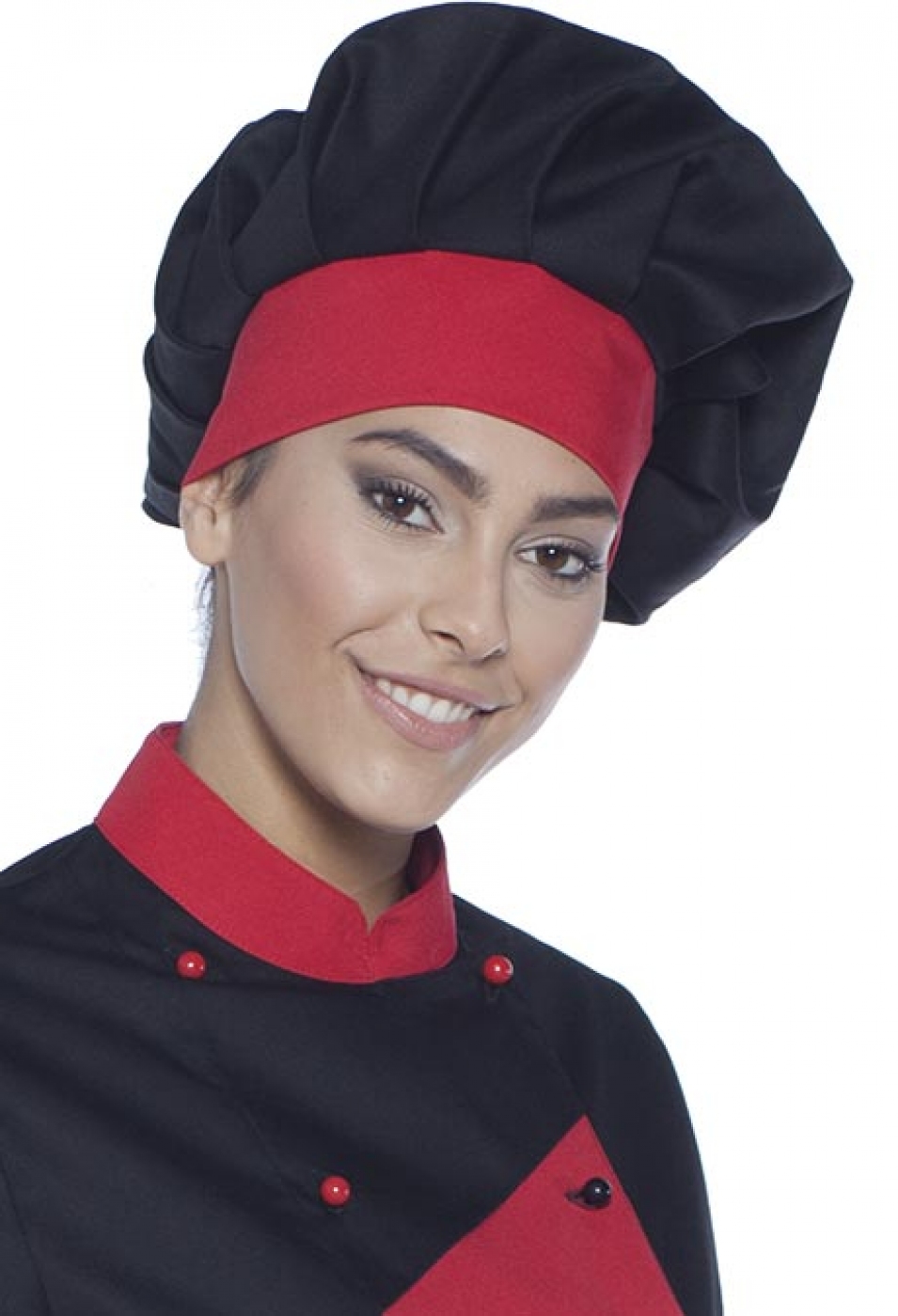 UniformeBucatari.ro -Toca pentru CHEF Bucatar inalta cu falduri, model bicolor