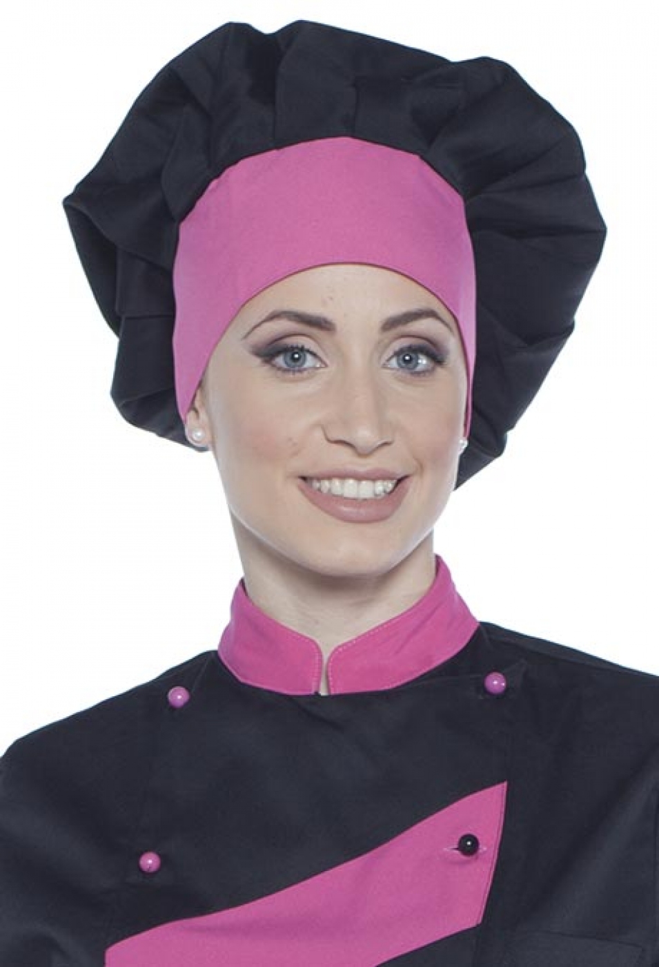 UniformeBucatari.ro -Toca pentru CHEF Bucatar inalta cu falduri, model bicolor