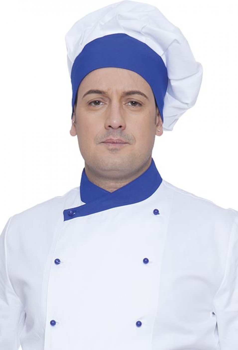 UniformeBucatari.ro -Toca pentru CHEF Bucatar inalta cu falduri, model bicolor