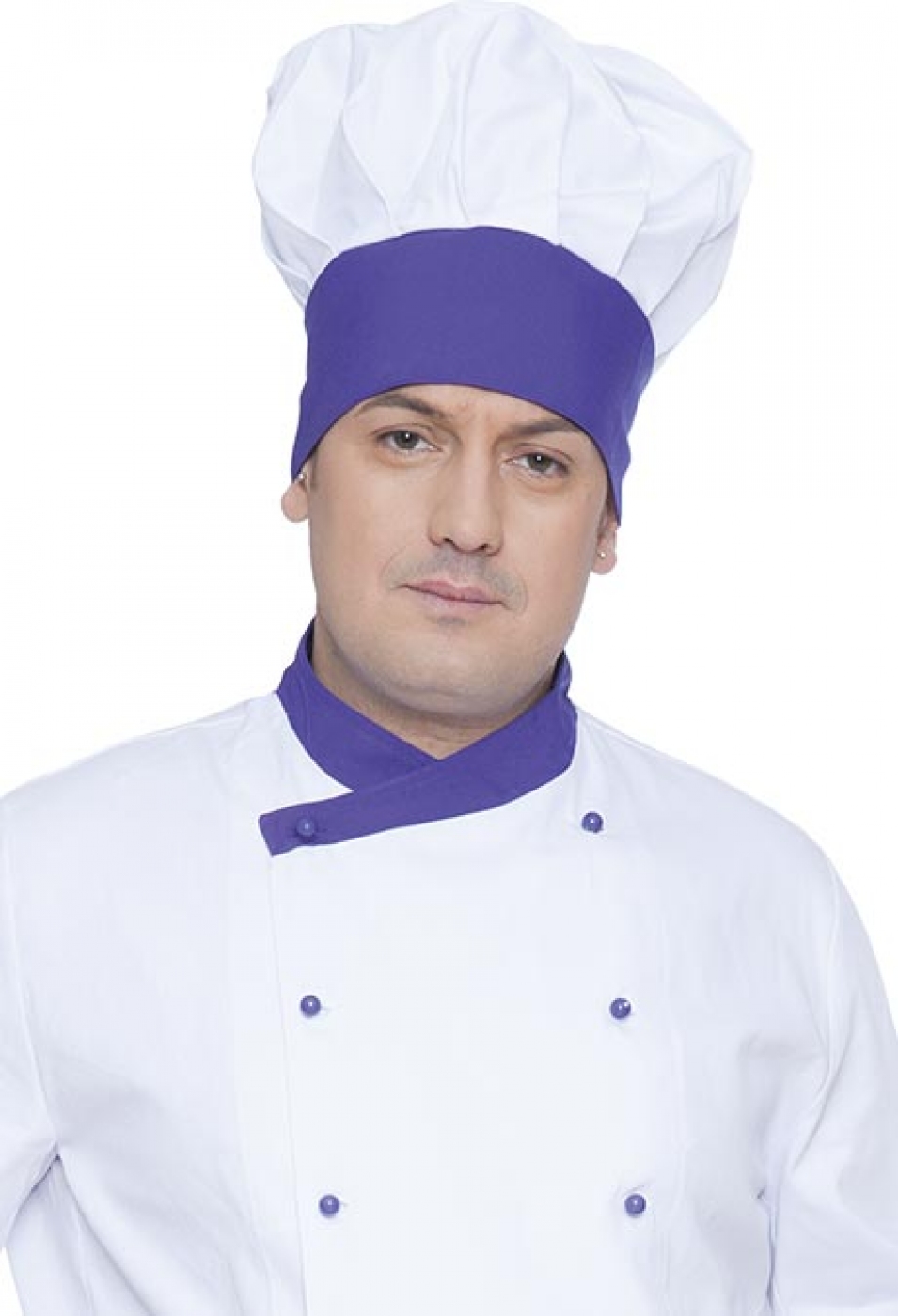 UniformeBucatari.ro -Toca pentru CHEF Bucatar inalta cu falduri, model bicolor