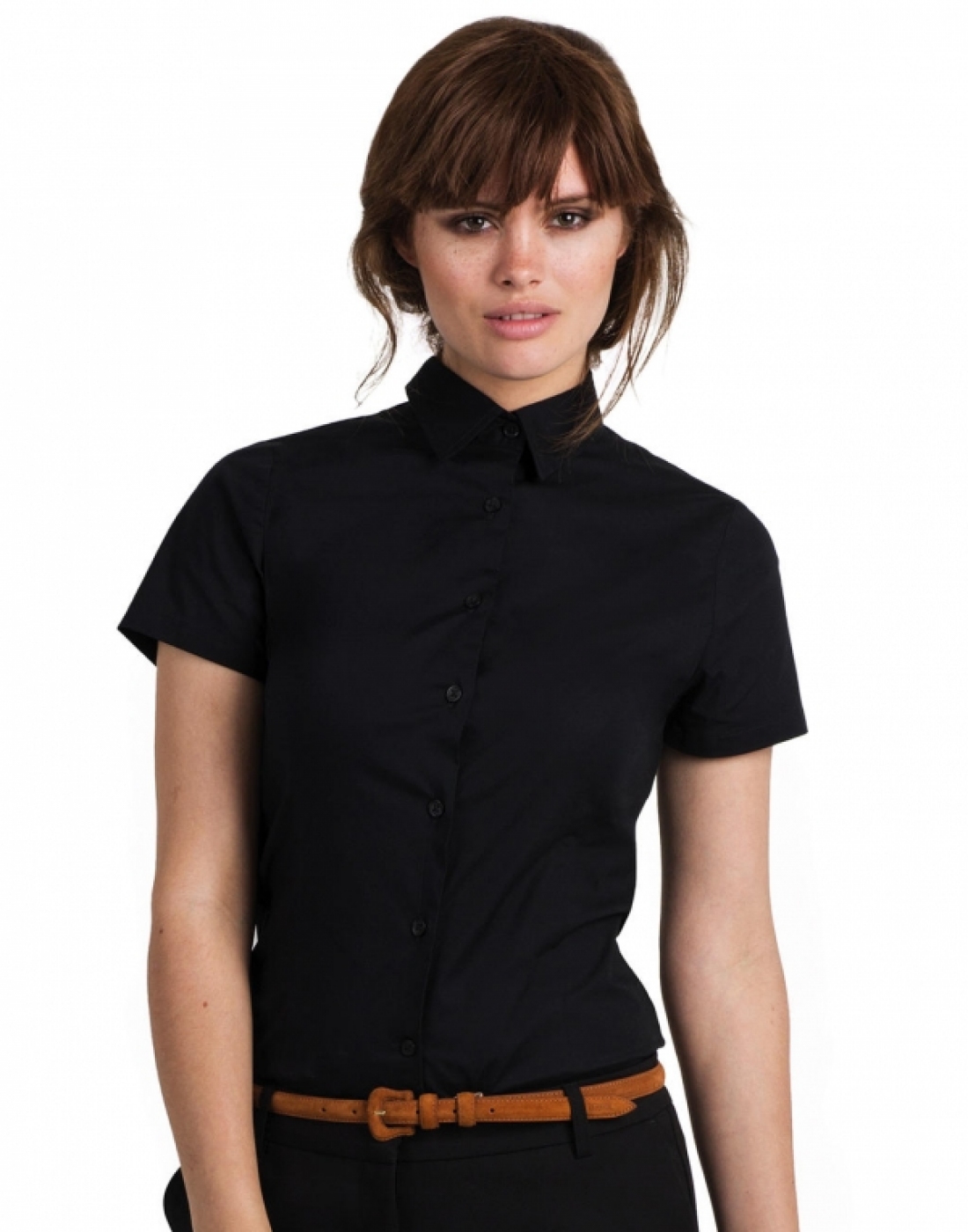 UniformeBucatari.ro - Camasa ospatar sau barman cu maneca scurta, model Black Tie, de dama