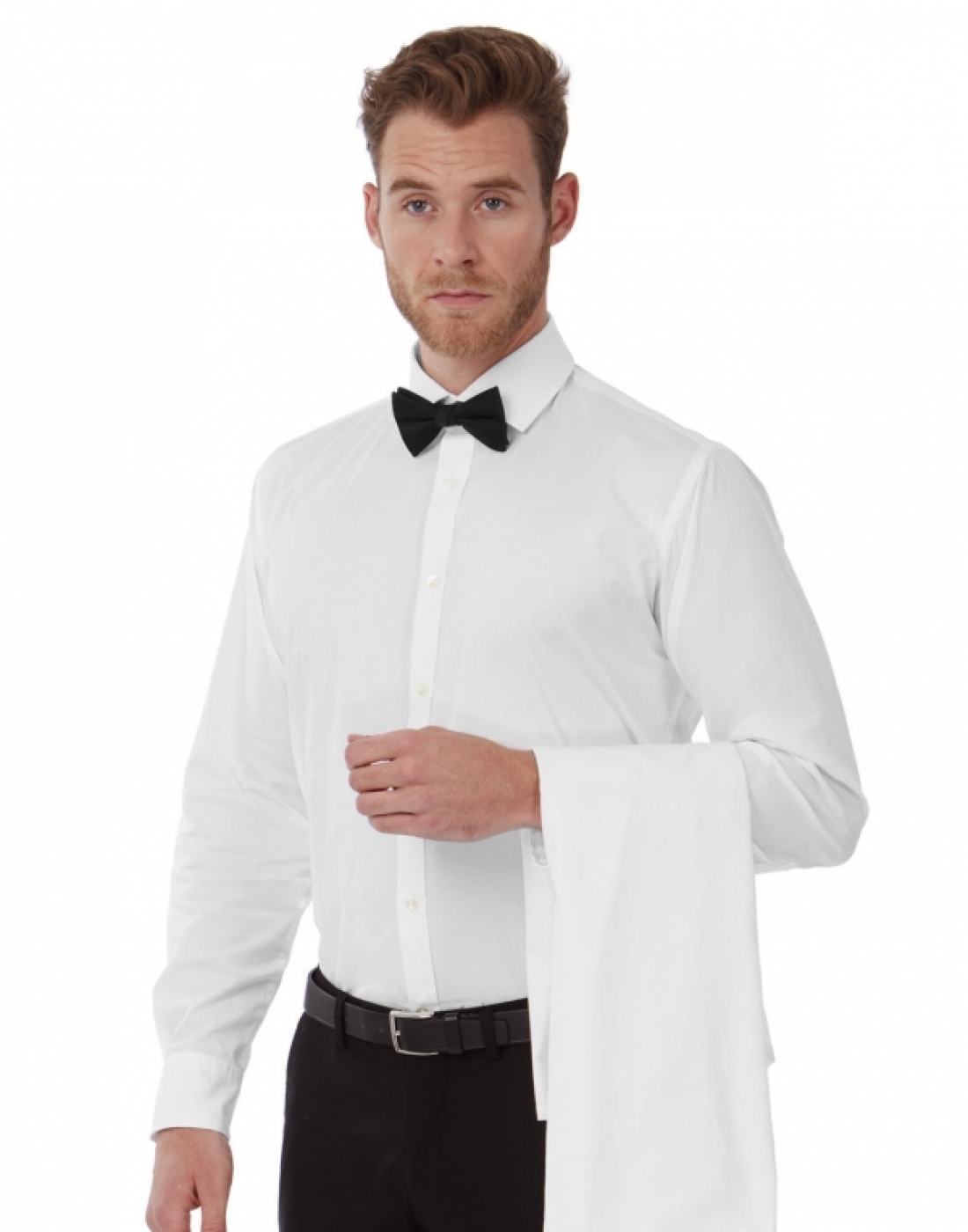 UniformeBucatari.ro - Camasa ospatar sau barman, model premium Black Tye cu maneca lunga, de barbat