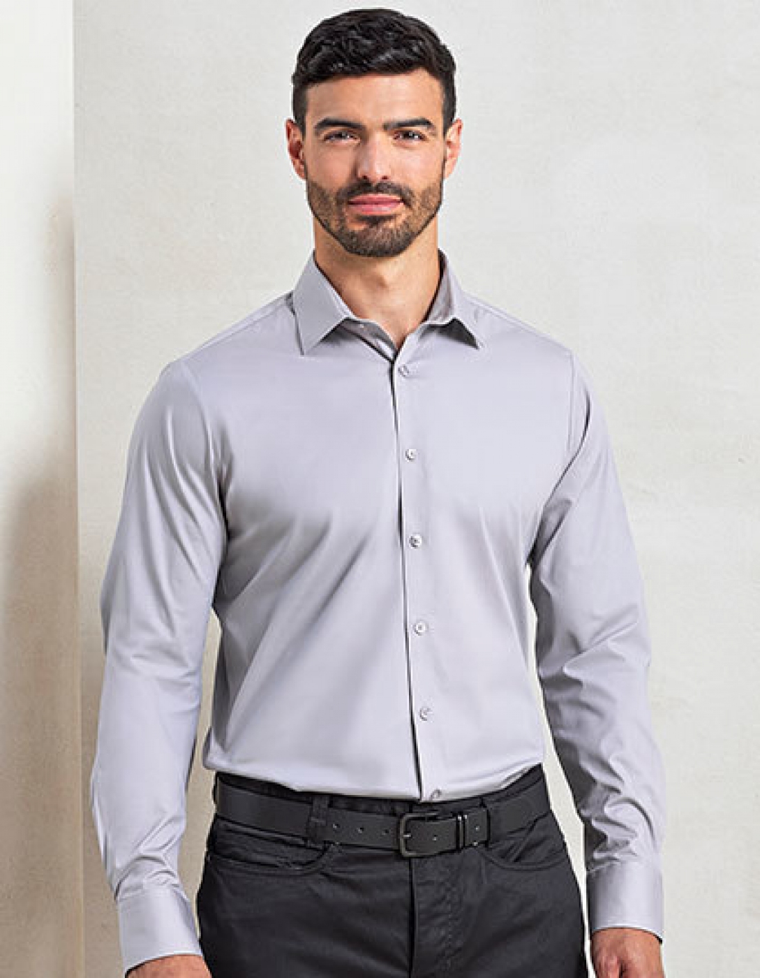 UniformeBucatari.ro - Camasa ospatar, cu guler drept, model slim fit, barbat