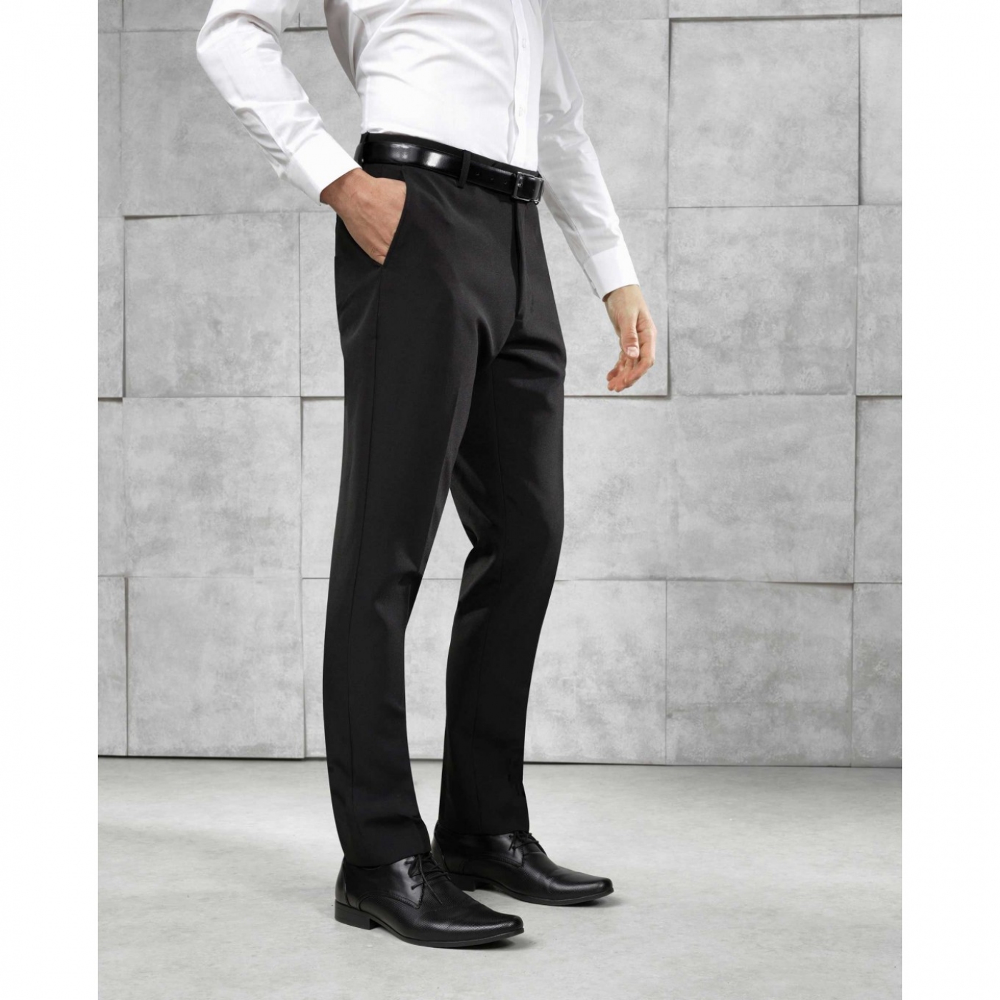 UniformeBucatari.ro - Pantaloni ospatari, model regular fit, din stofa, pentru barbati