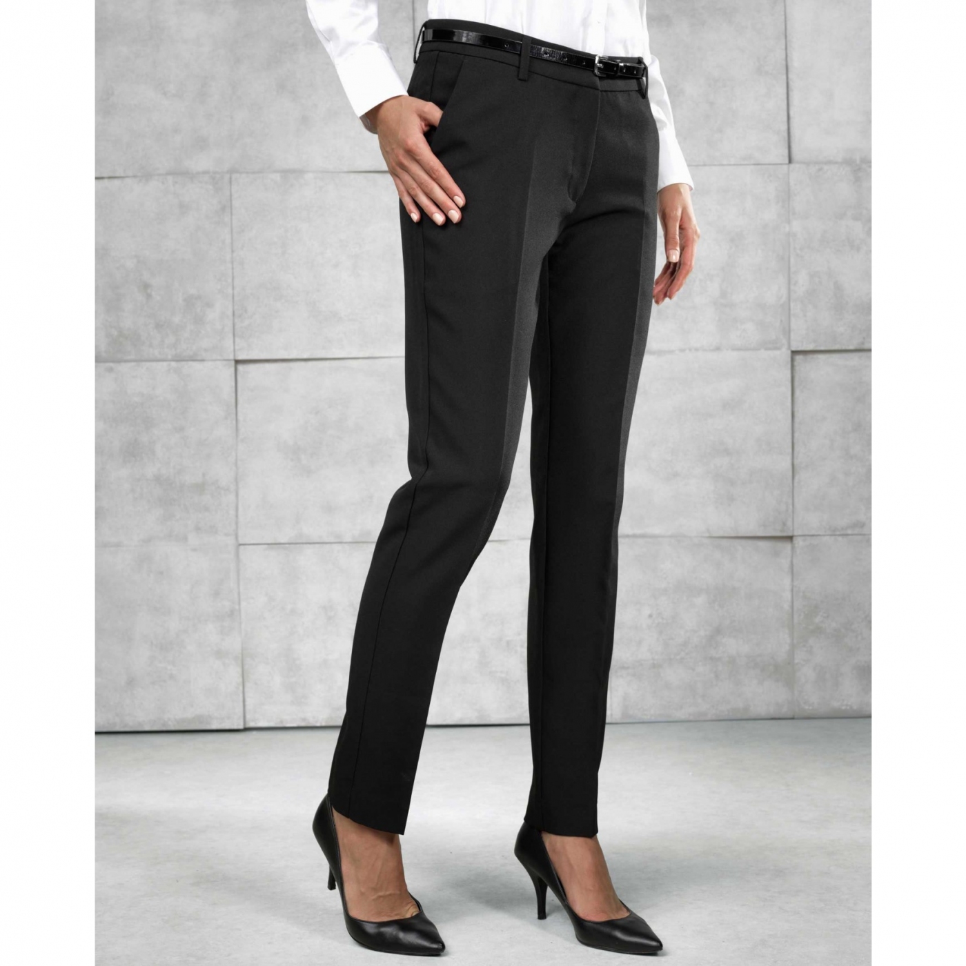 UniformeBucatari.ro - Pantaloni ospatari, model regular fit, din stofa, pentru femei