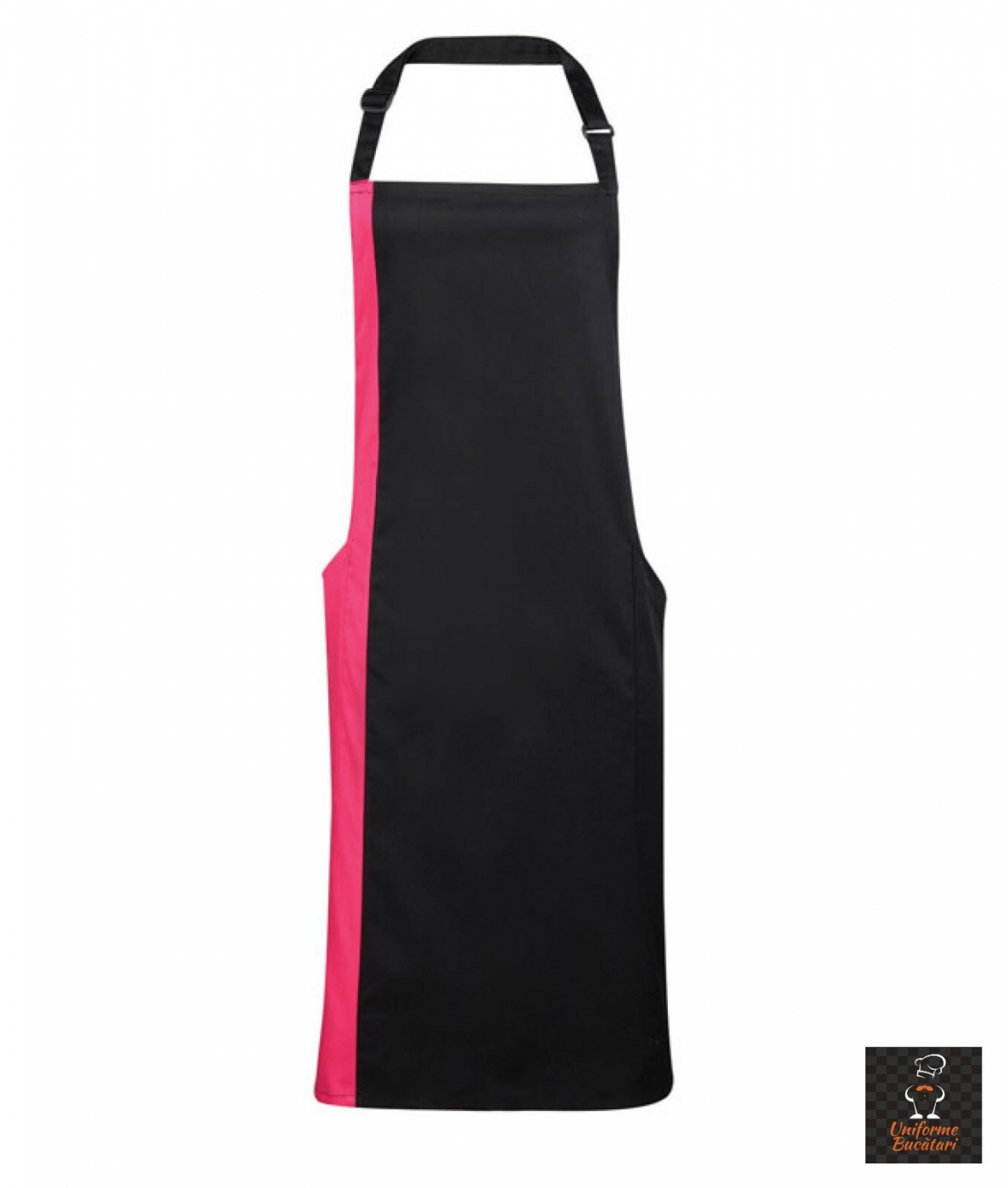 Uniforme Restautant - Sort ospatar, cu pieptar, buzunare laterale, model bicolor