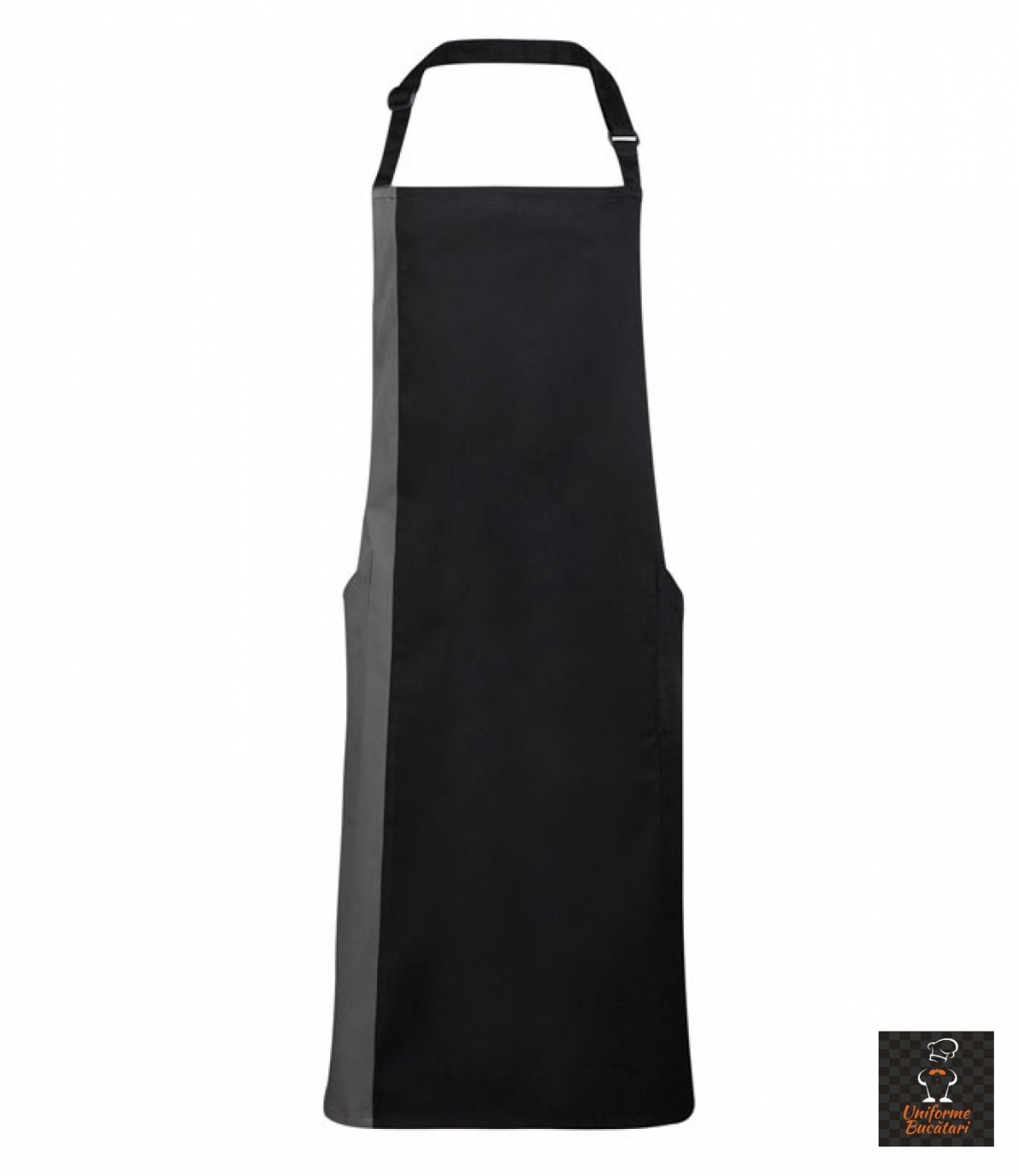 Uniforme Restautant - Sort ospatar, cu pieptar, buzunare laterale, model bicolor
