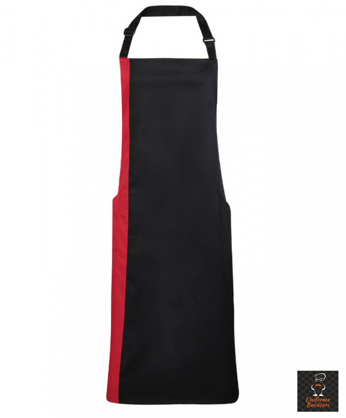 Uniforme Restautant - Sort ospatar, cu pieptar, buzunare laterale, model bicolor