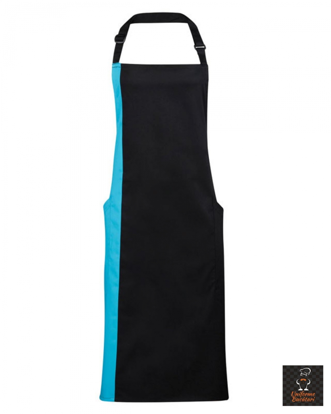 Uniforme Restautant - Sort ospatar, cu pieptar, buzunare laterale, model bicolor