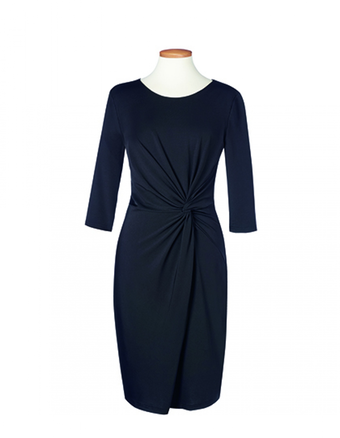 Uniforme Receptie - Rochie business, model creion cu maneca 3/4, guler barcuta si fermoar ascuns
