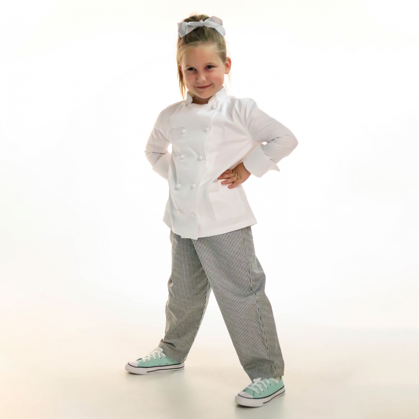 Costume Bucatari Copii  - Pantalon bucatar copil, model clasic cu elastic in talie