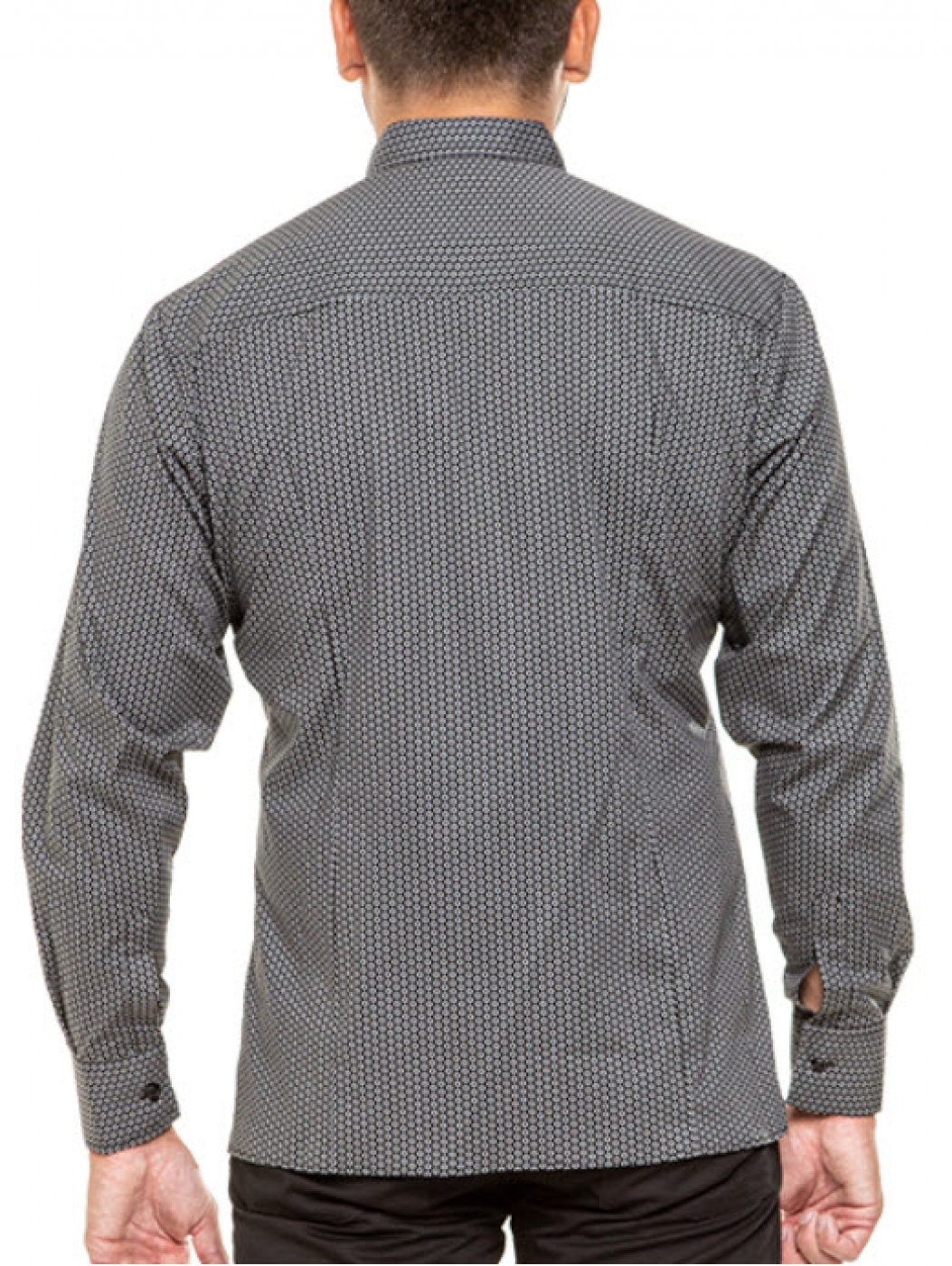 UniformeBucatari.ro - Camasa ospatar sau barman, cu guler tunica, model slim fit, barbat