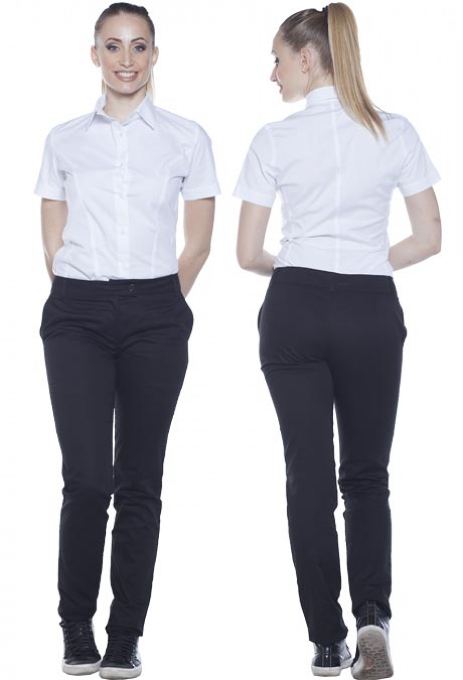 UniformeBucatari.ro - Pantalon receptioner hotel, model drept usor conic, de dama