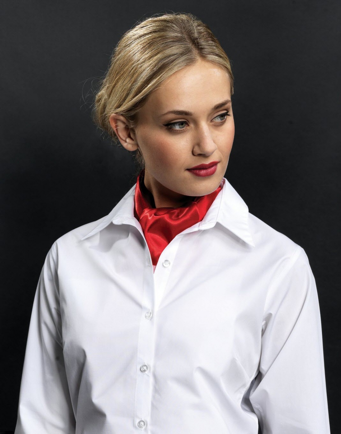 Uniforme Receptioneri - Esarfa business din satin pentru receptioner hotel, de dama