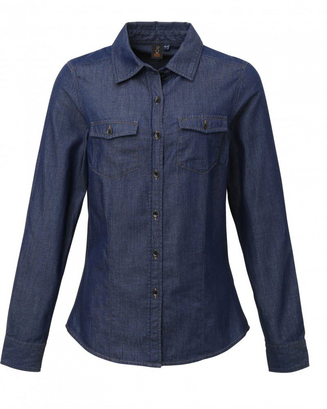 Uniforme Ospatari - Camasa jeans cu maneca lunga si buzunare pe piept, de dama