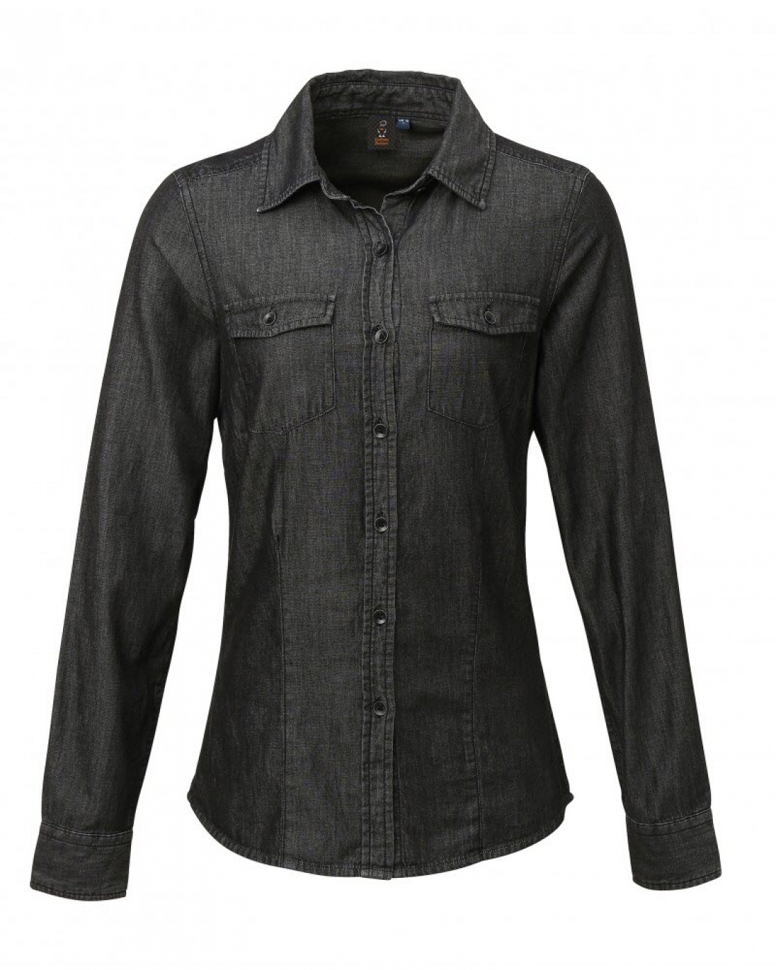 Uniforme Ospatari - Camasa jeans cu maneca lunga si buzunare pe piept, de dama