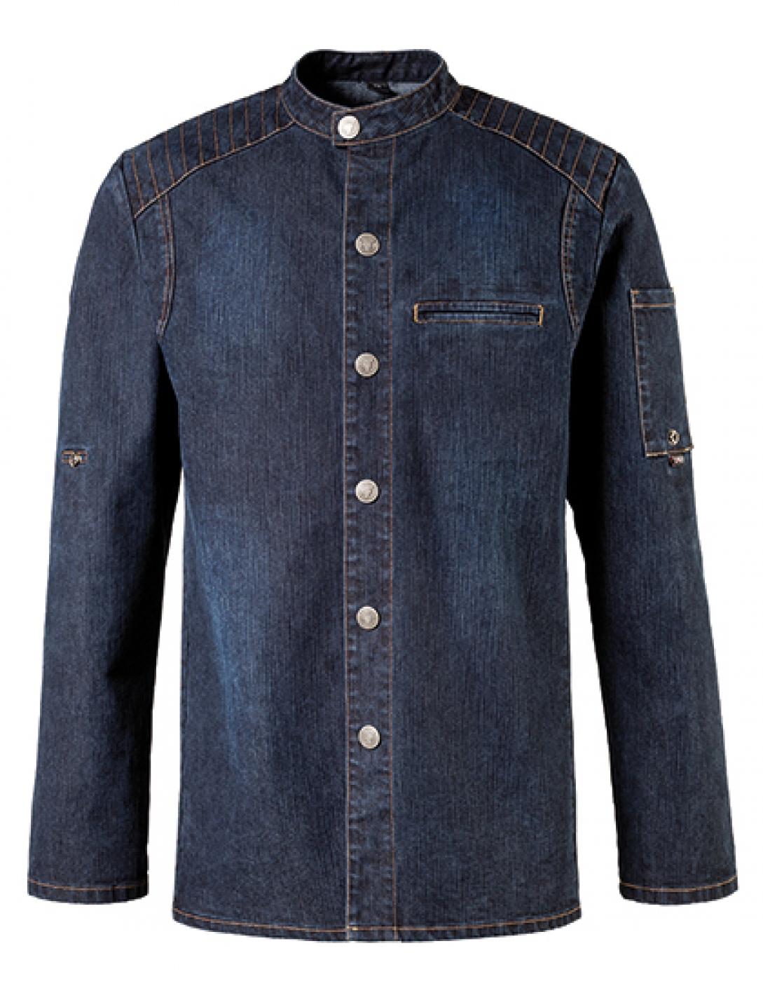 UniformeBucatari.ro - Tunica bucatar, PREMIUM JEANS, maneca lunga si capse metalice