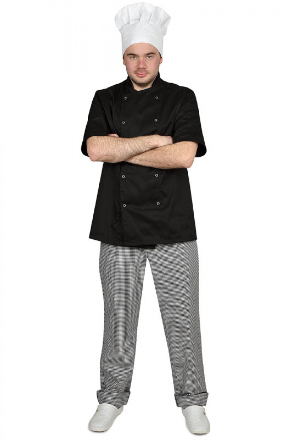 UniformeBucatari.ro - Pantalon de bucatar, din pepit cu fermoar si buzunare interioare, de barbat
