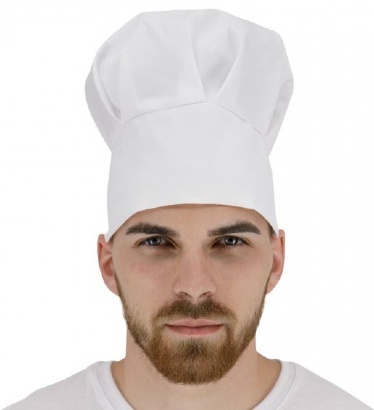 UniformeBucatari.ro - Boneta bucatar, model inalt cu falduri si velcro, unisex