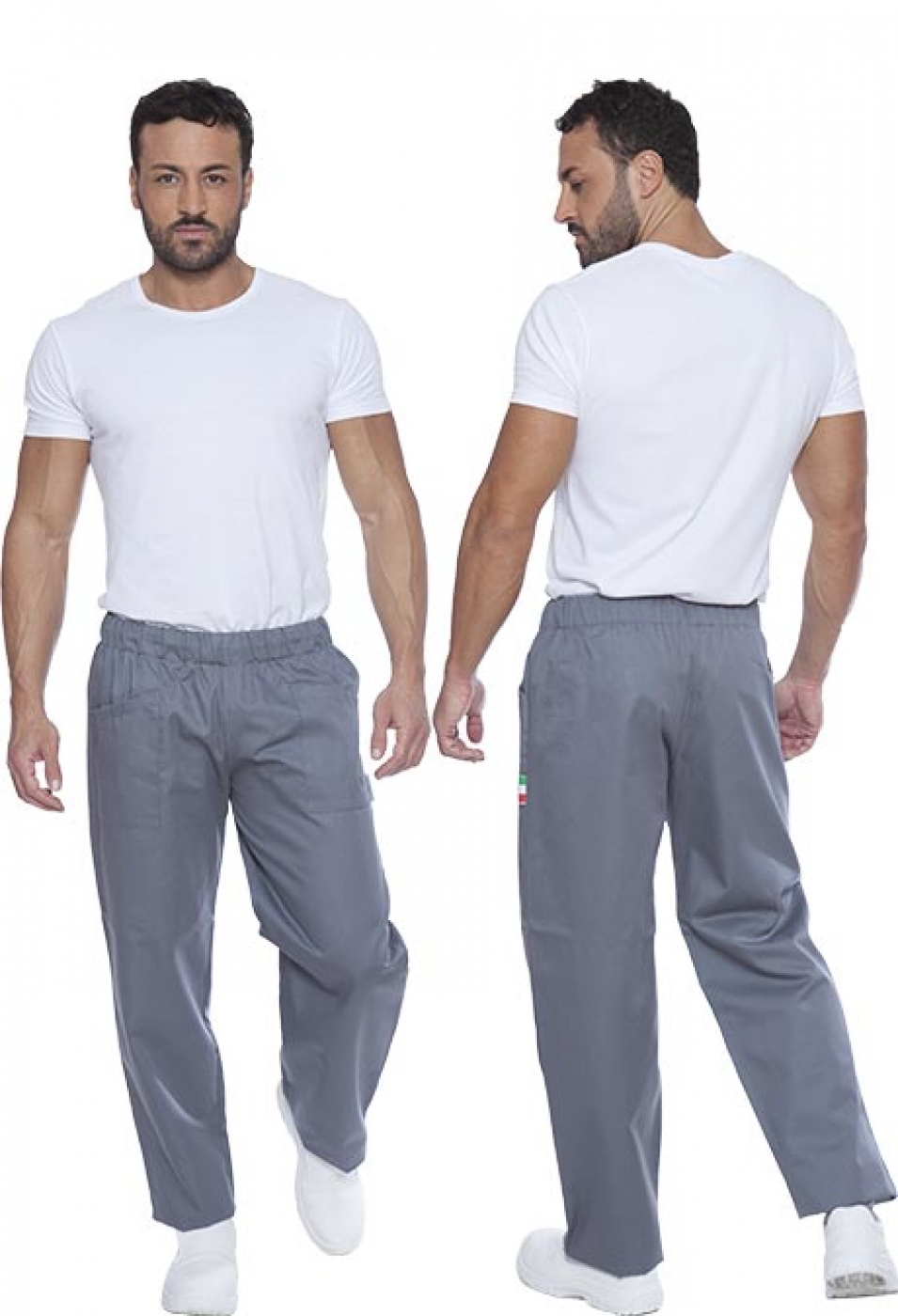 UniformeBucatari.ro - Pantalon bucatar cu buzunare aplicate si elastic, model unisex