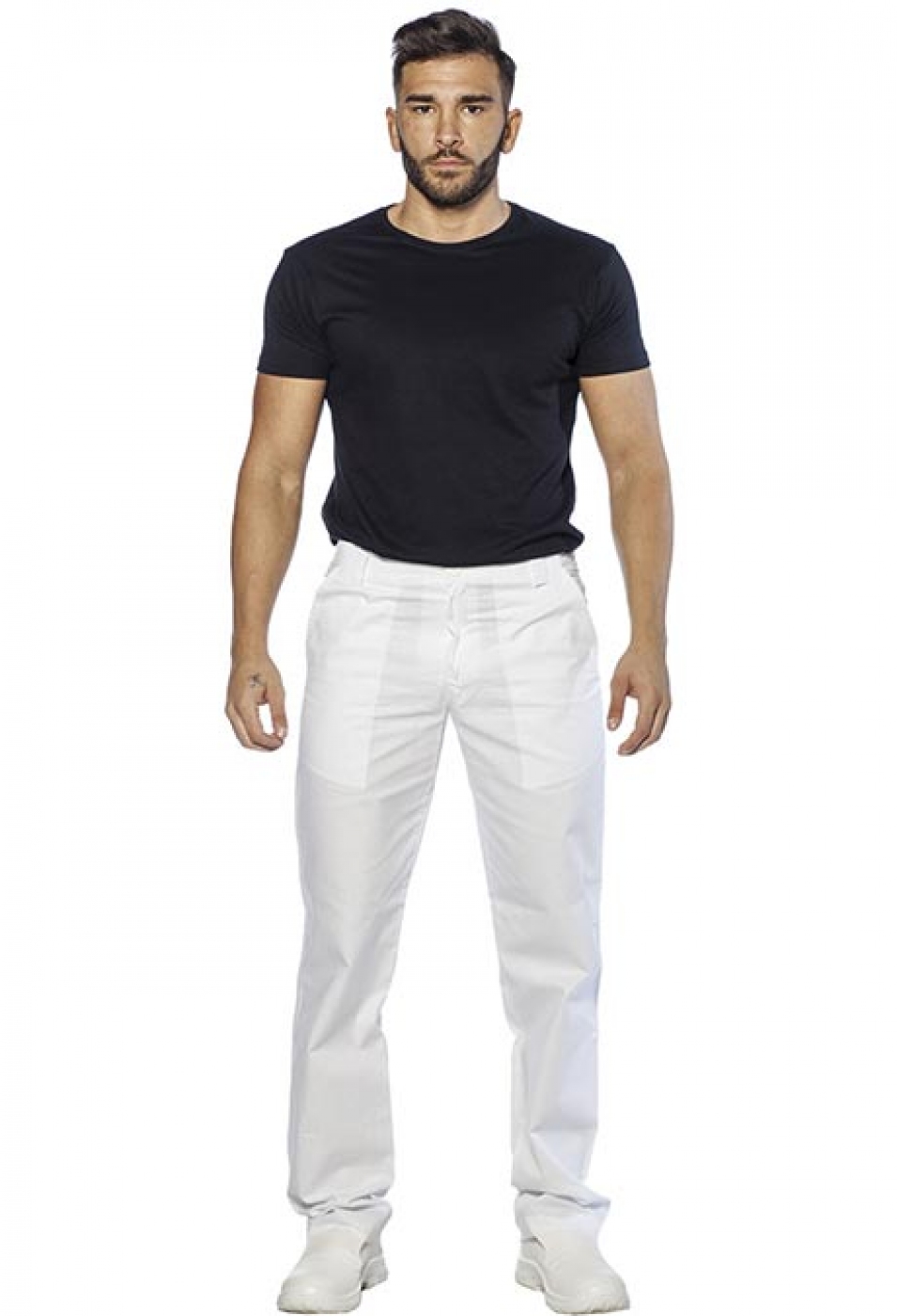 UniformeBucatari.ro - Pantalon bucatar model conic cu buzunare aplicate de barbat