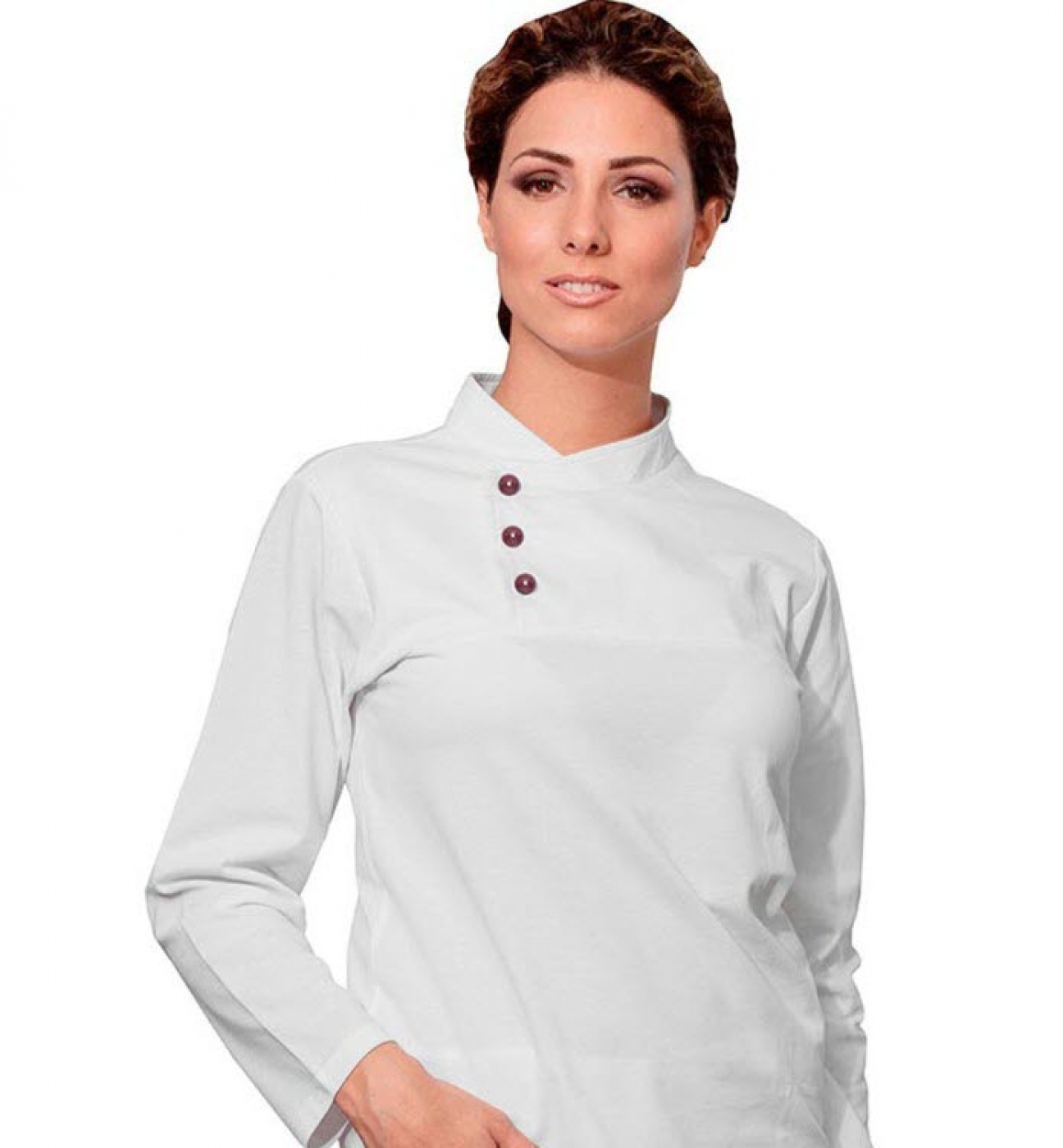UniformeBucatari - Tricou bucatar, model polo, guler tunica si butoni cu maneca lunga