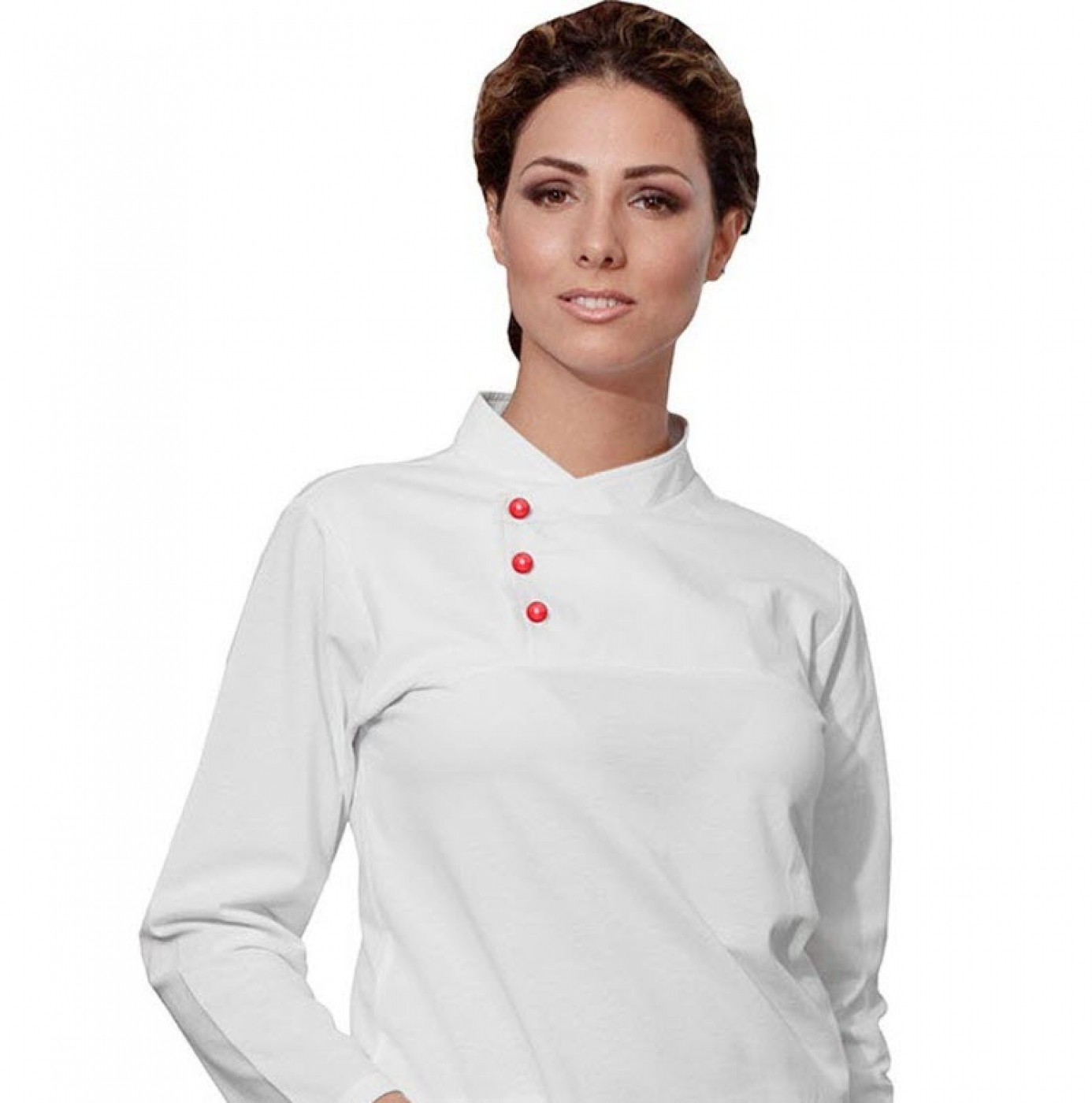 UniformeBucatari - Tricou bucatar, model polo, guler tunica si butoni cu maneca lunga