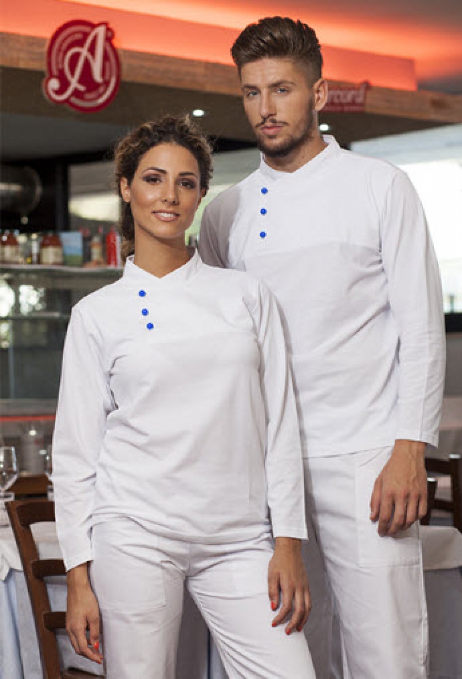 UniformeBucatari - Tricou bucatar, model polo, guler tunica si butoni cu maneca lunga