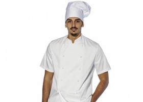 Tunica bucatar clasica cu maneca scurta, model unisex Tunica bucatar clasica cu maneca scurta, model unisex
